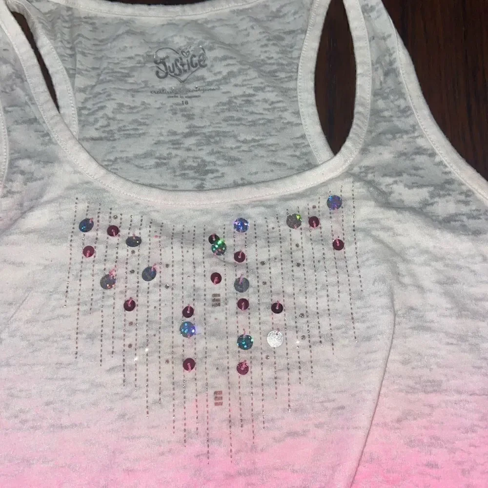 Girls justice ombré tank top